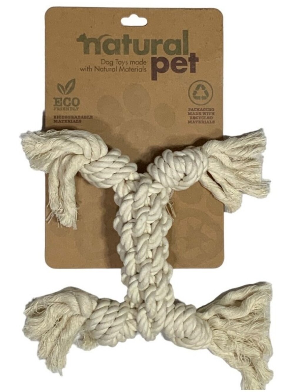 Natural Pet Rope Dog Toy Heavy Duty Fetch Tug Bone Made with Natural Materials